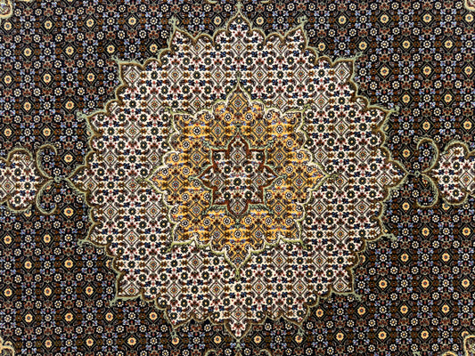 Hand-Knotted 60 Raj Persian Tabriz Rug - 6'6"x6'8"