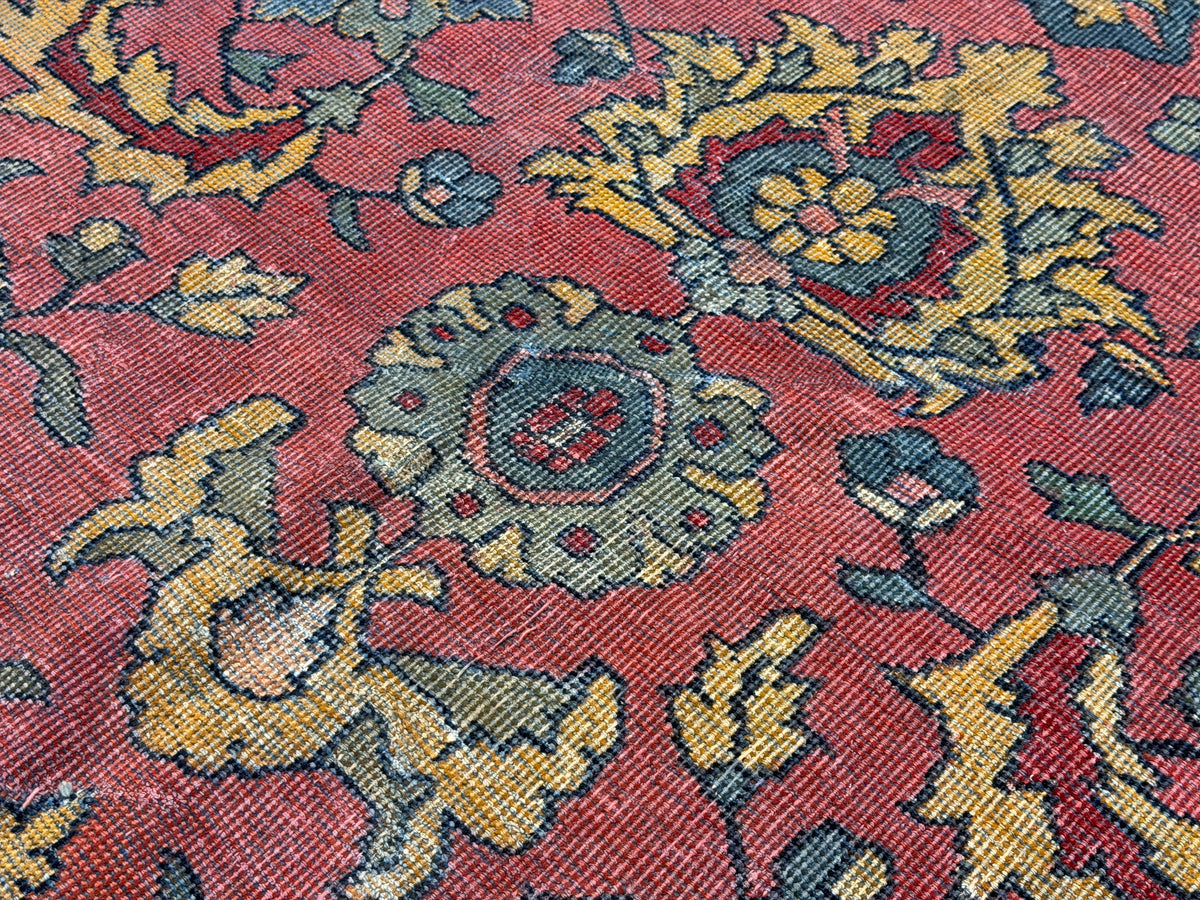 Antique Hand-Knotted Persian Tabriz Rug - 9’x11’7”