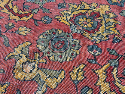 Antique Hand-Knotted Persian Tabriz Rug - 9’x11’7”