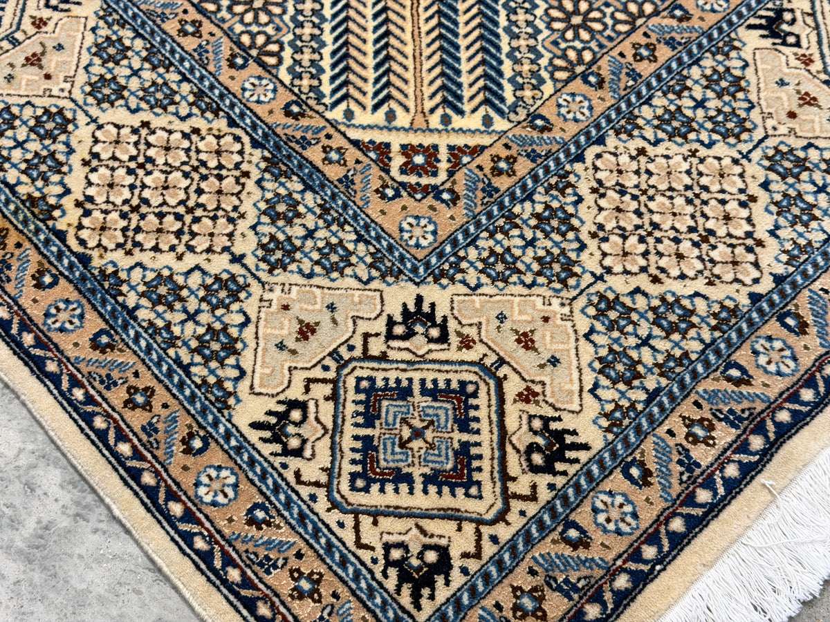 Hand-Knotted Persian Nain Rug - 5’2”x8’9”
