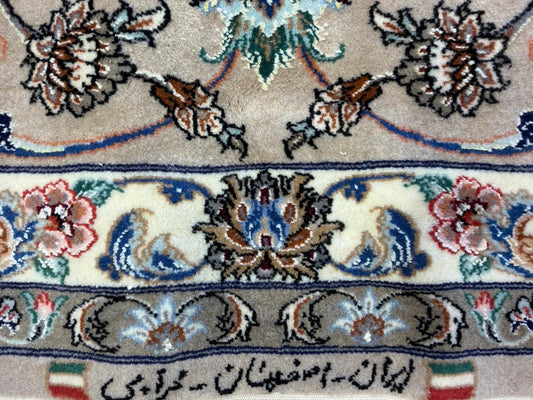 11’7”x16’6” Palace Size Hand-Knotted Wool & Silk Isfahane Area Rug 11x16