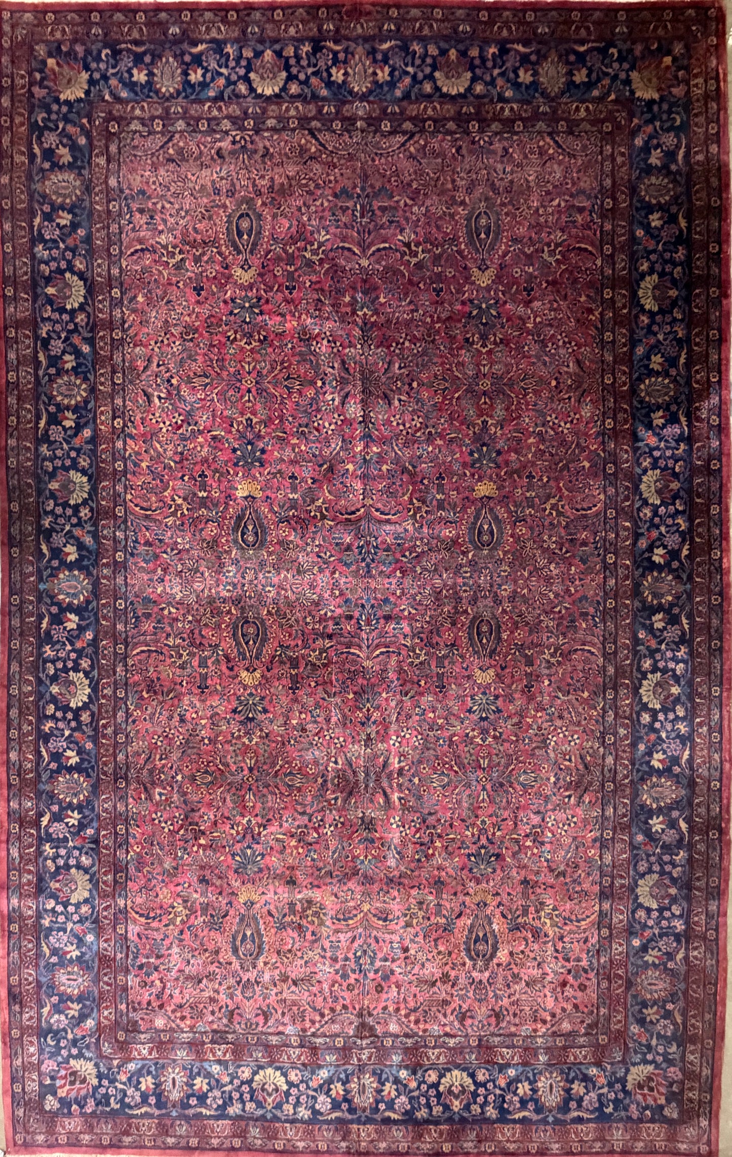 10’4”x16’4” Antique Hand-Knotted Fine Manchester Wool Persian Kashan Area Rug