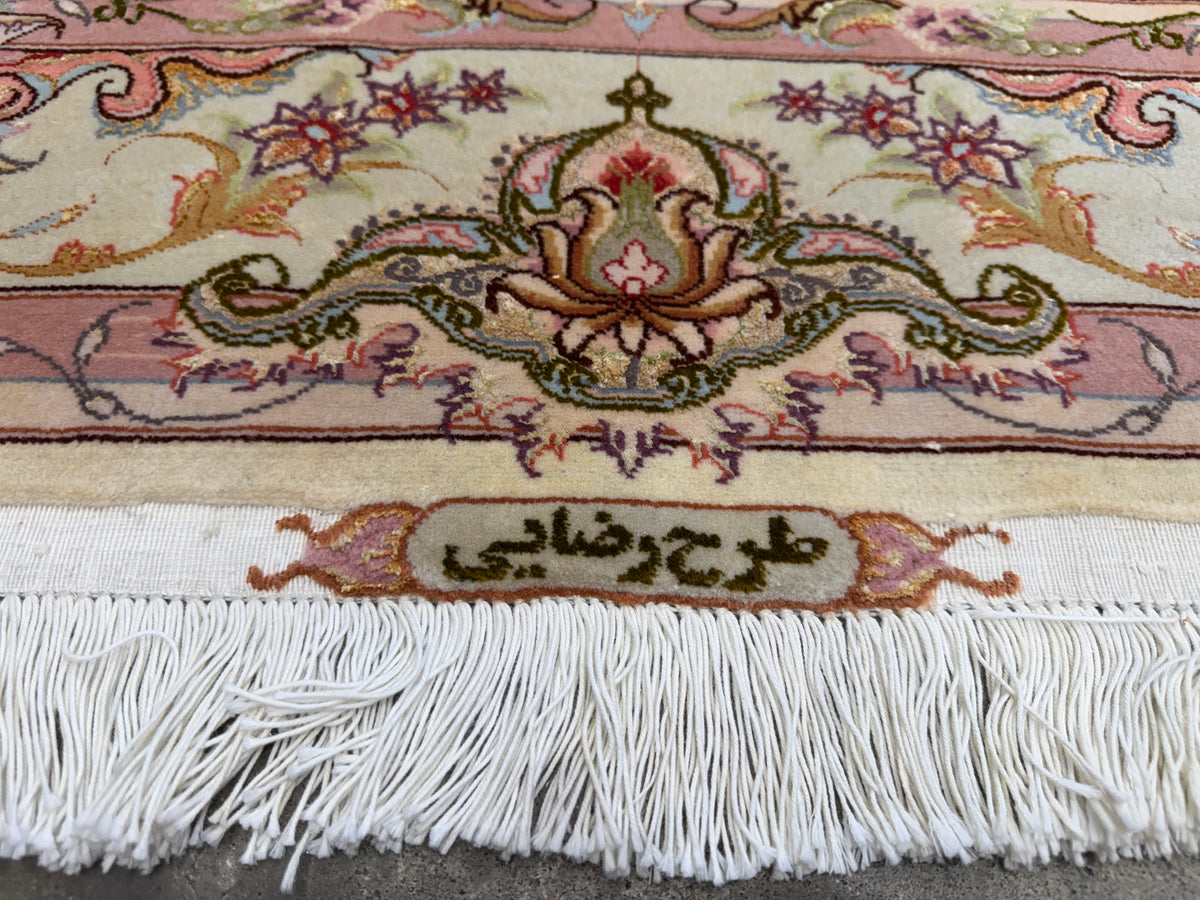Hand-Knotted 60 Raj Persian Tabriz Rug - 5’1”x6’5”