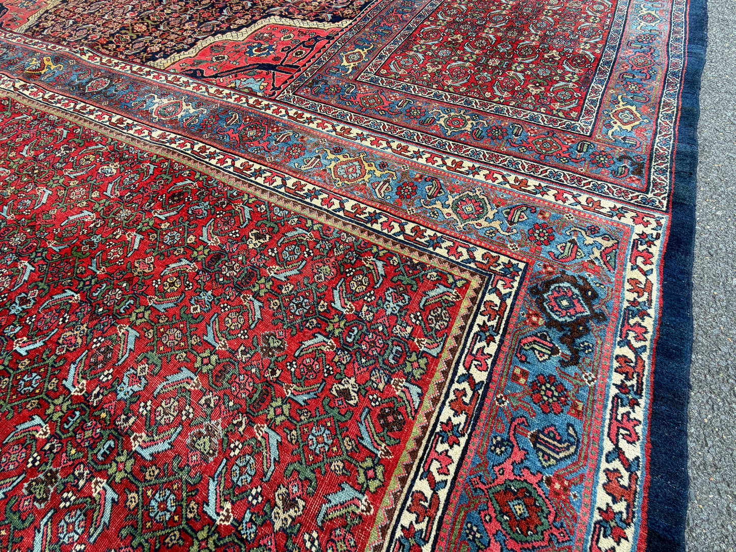 12’10”x20’3” Rare Palace Size Hand-Knotted Triclinium Bidjar Persian Area Rug
