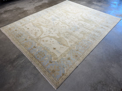 8’1”x9’10” Hand-Knotted Wool Oushak Area Rug