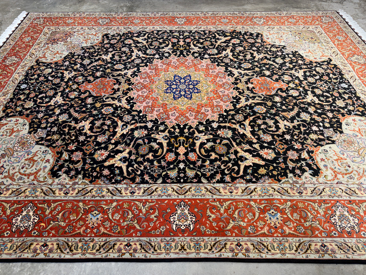 10’x13’ Hand-Knotted 70 Raj Persian Tabriz Rug