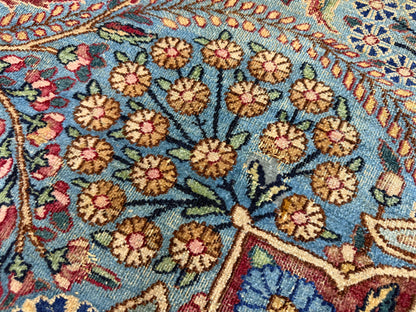 11’x14’10” Antique Hand-Knotted Fine Wool Persian Kerman Area Rug Handmade