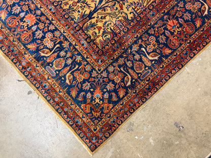 Antique Hand-Knotted Persian Kashan Rug - 8'8"x11'9"