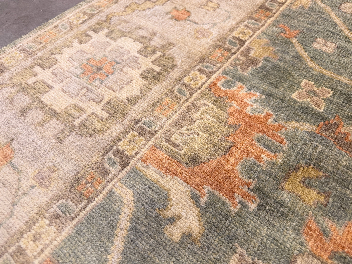 8’x10’ Hand-Knotted Wool Oushak Area Rug