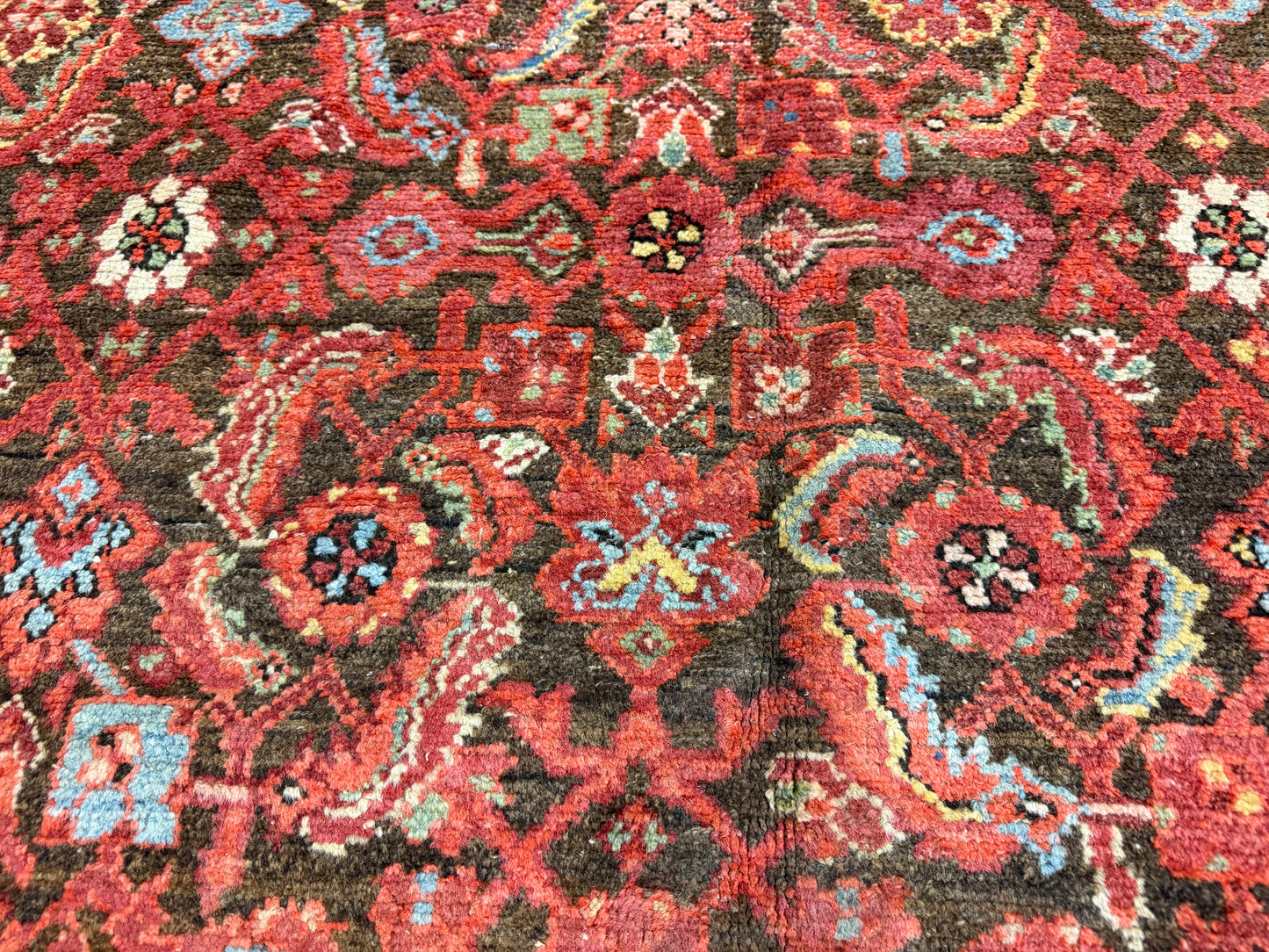 8’x15’4” Antique Hand-Knotted Very Fine Wool Persian Malayer Area Rug