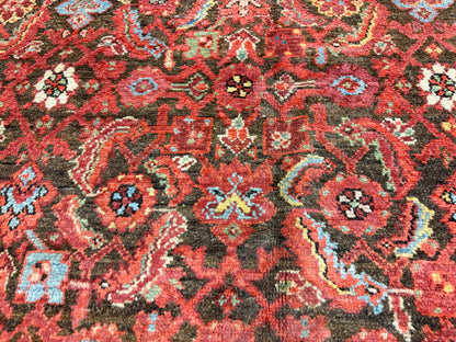 8’x15’4” Antique Hand-Knotted Very Fine Wool Persian Malayer Area Rug