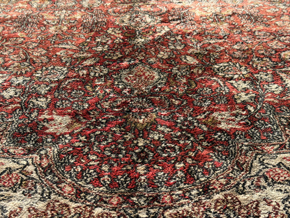 Antique Hand-Knotted 100% Kashmiri Silk Rug - 9’4”x12’