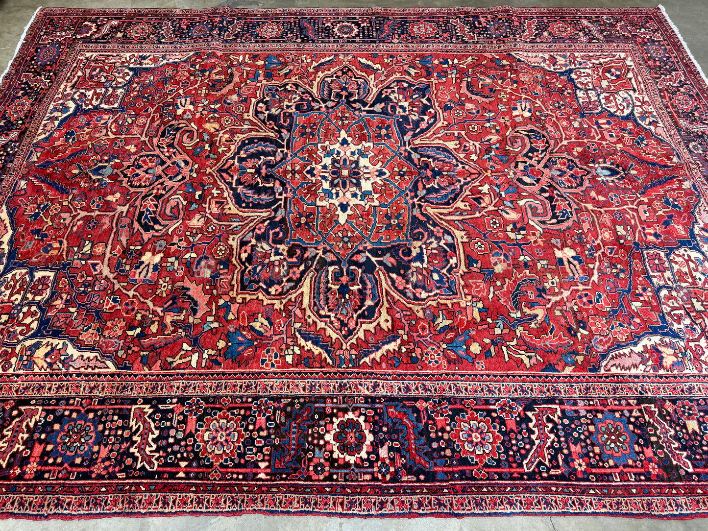 Hand-Knotted Persian Heriz Rug - 9’6”x12’9”