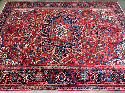 Hand-Knotted Persian Heriz Rug - 9’6”x12’9”