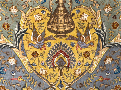 Hand-Knotted 60 Raj Pictorial Persian Tabriz Rug - Signed Nazeri - 5'10"x8'3"