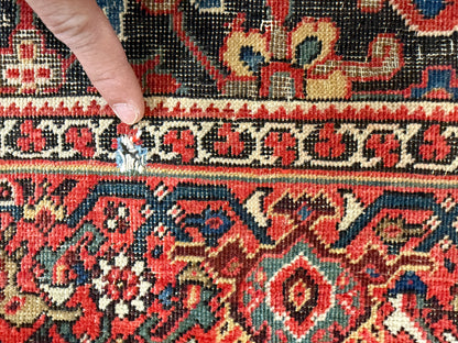 4’3”x6’5” Antique Hand-knotted Wool Kashan Persian Rug 4x6 Animal Handmade Carpet