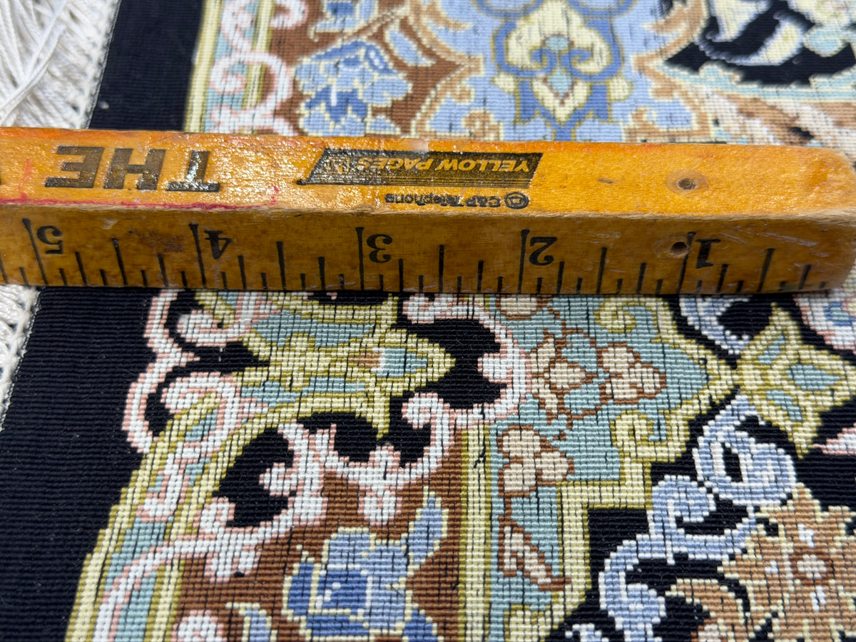 Luxurious Hand-Knotted 100% Silk Persian Qum Rug - Signed Ahmadi - 6'5"x9'10"