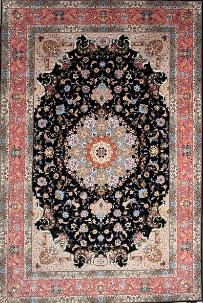 Hand-Knotted 60 Raj Persian Tabriz Rug - 6'9"x10'5"