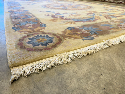 8’x9’10” Hand-Knotted Wool Aubusson Area Rug