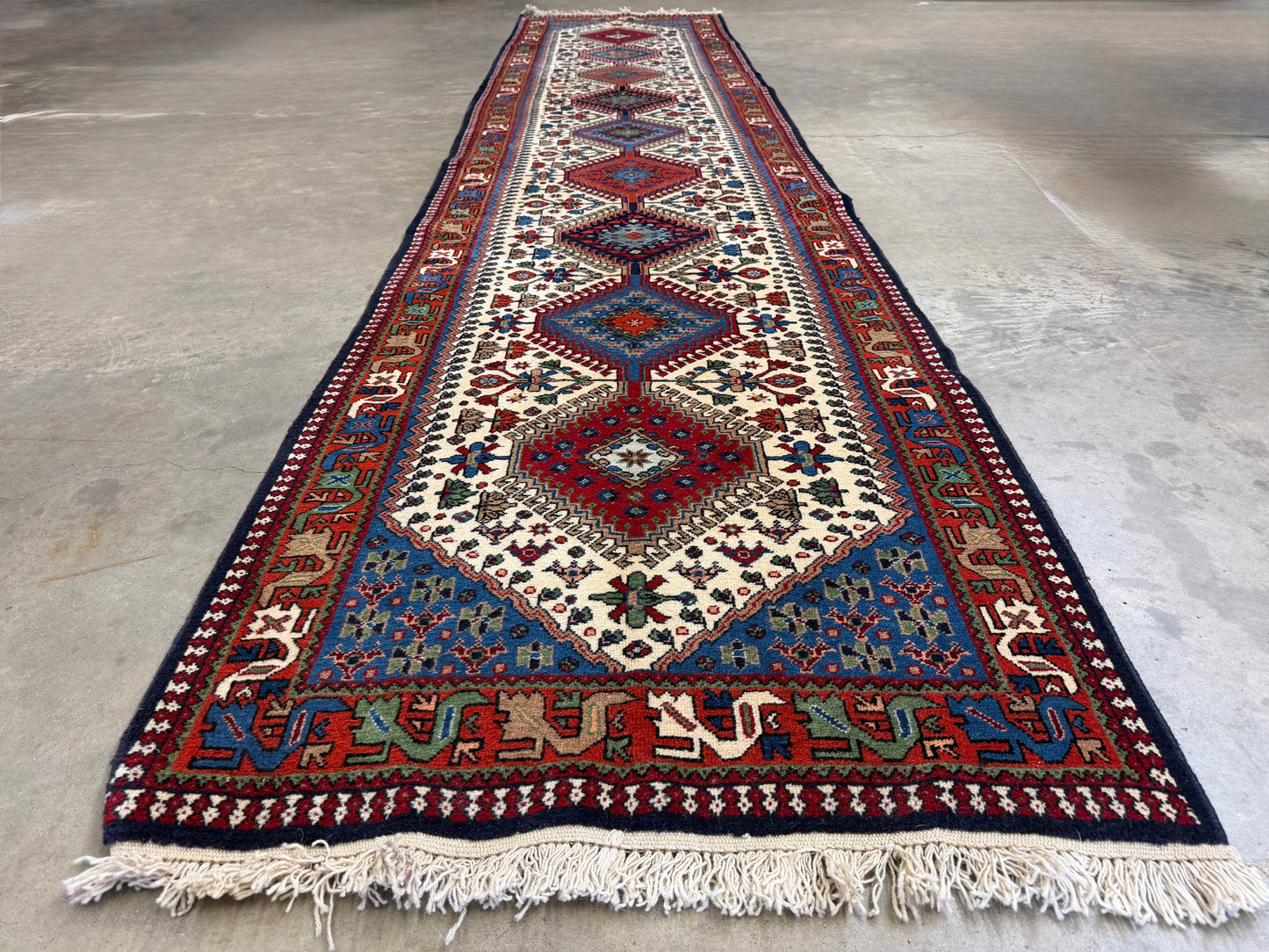 Hand-Knotted Yalameh Runner - 2’8”x12’5”