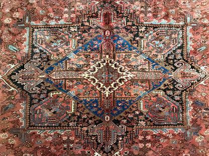 9’9”x11’2” Hand-Knotted Persian Heriz Rug