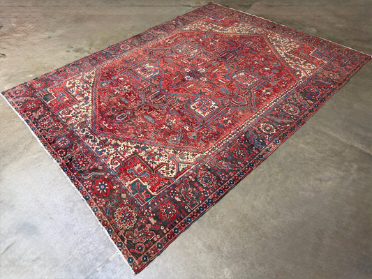 Hand-Knotted Persian Heriz Rug - 9’8”x13’1”