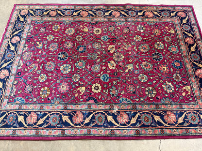 Hand-Knotted Antique Persian Kashan Rug - 4’5”x6’4”