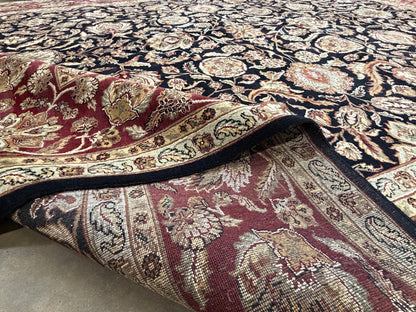 12’1”x15’2” Hand-Knotted Wool Agra Area Rug Handmade All-over Carpet