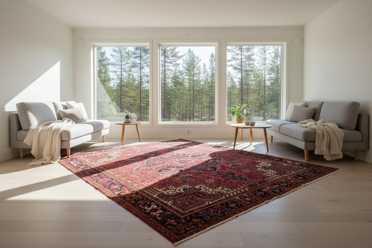 Hand-Knotted Persian Heriz Rug - 10’1”x12’7”