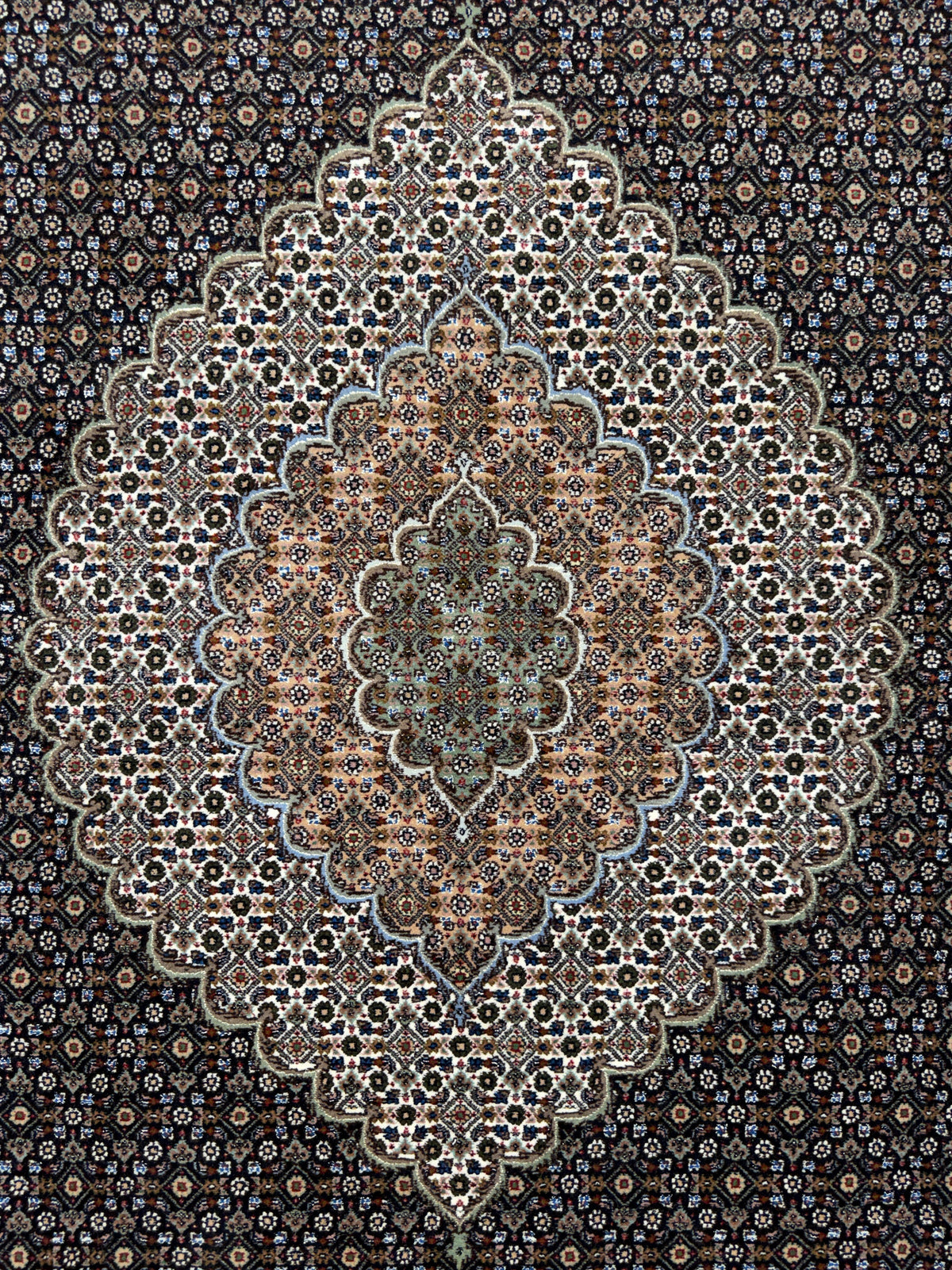 Hand-Knotted Persian Tabriz Mahi Rug - 6'7"x9'10"
