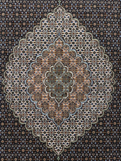 Hand-Knotted Persian Tabriz Mahi Rug - 6'7"x9'10"