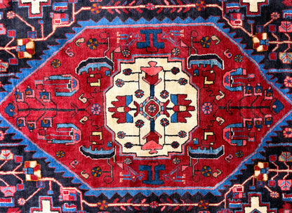 Hand-Knotted Persian Hamadan Rug - 5'8"x10'11"