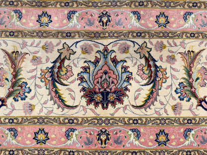 9’9”x13’4” Very Fine Hand-Knotted Persian Tabriz 80 Raj Signed Area Rug
