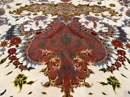 13’x19’10” Very Fine Hand-Knotted 80 Raj Persian Tabriz Rug - Signed