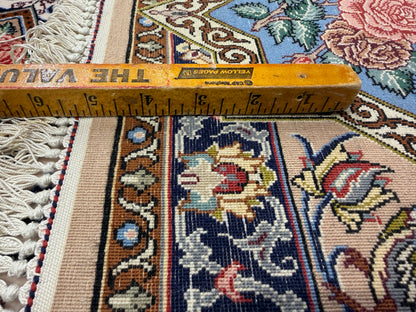Hand-Knotted Persian Isfahan Rug -Garden of Birds- Signed Fakharian - 4’9”x7’2”