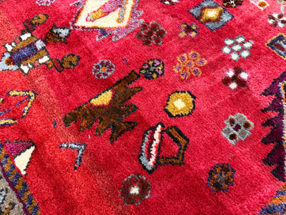 Hand-Knotted Persian Hamadan Rug - 5'3”x7’2”
