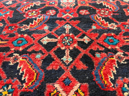 Hand-Knotted Antique Hamadan Runner - 3’9”x10’