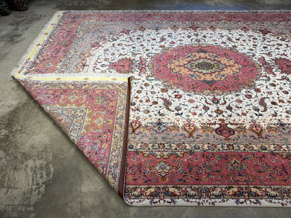 9’11”x13’6” Hand-Knotted 70 Raj Persian Tabriz Rug - Signed Aghajani