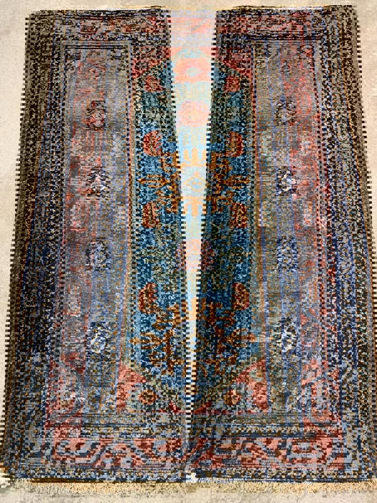 2'7"x3'11" Antique Handmade 100% Wool Persian Hamadan Rug