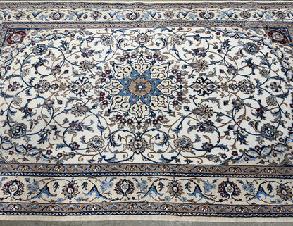 Hand-Knotted 6 La Persian Nain Rug - 5’5”x9’1”