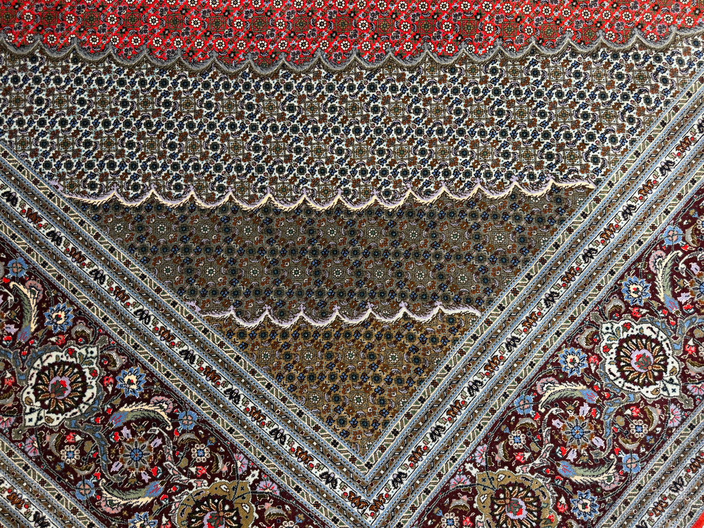 Hand-Knotted Persian Tabriz Mahi Rug - 10’x13’