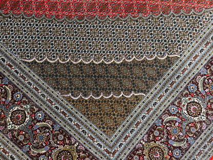 Hand-Knotted Persian Tabriz Mahi Rug - 10’x13’