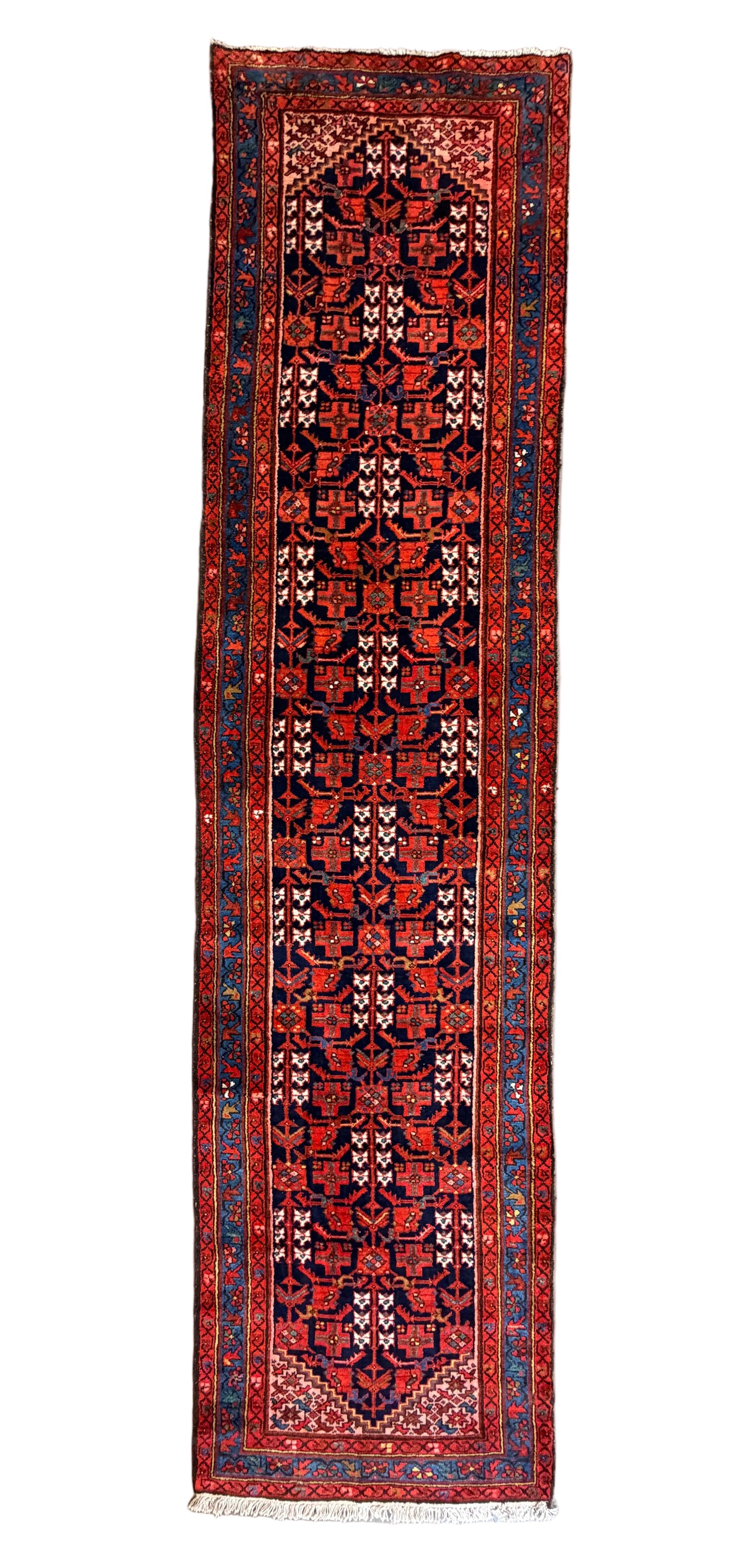 Hand-Knotted Malayer Runner - 3’4”x13’8”
