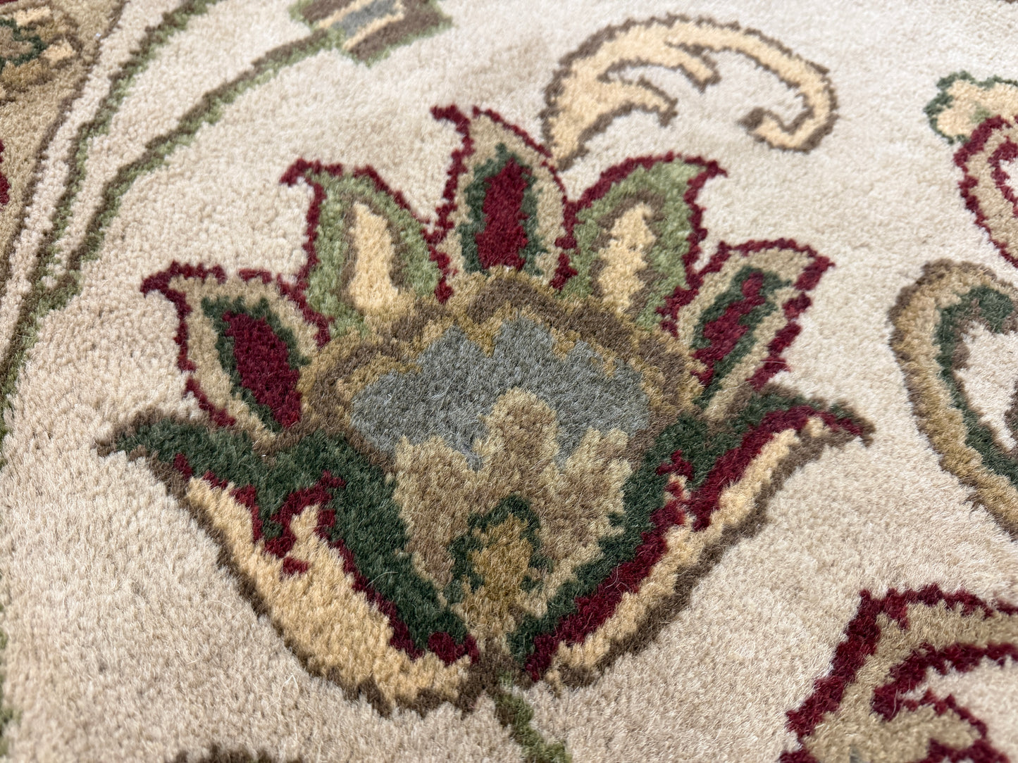 10’2” Diameter Hand-Knotted Wool Indian Round Oriental Rug - 10x10 Handmade Carpet