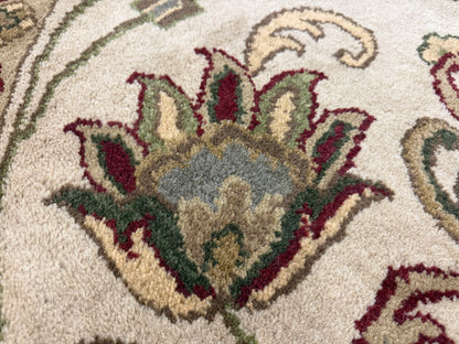 10’2” Diameter Hand-Knotted Wool Indian Round Oriental Rug - 10x10 Handmade Carpet