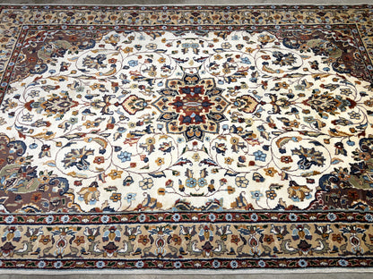Hand-Knotted 100% Kashmiri Silk Rug - 4’11”x8’1”
