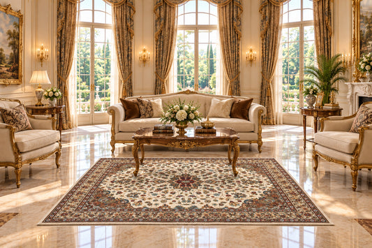Hand-Knotted 100% Kashmiri Silk Rug - 4’11”x8’1”