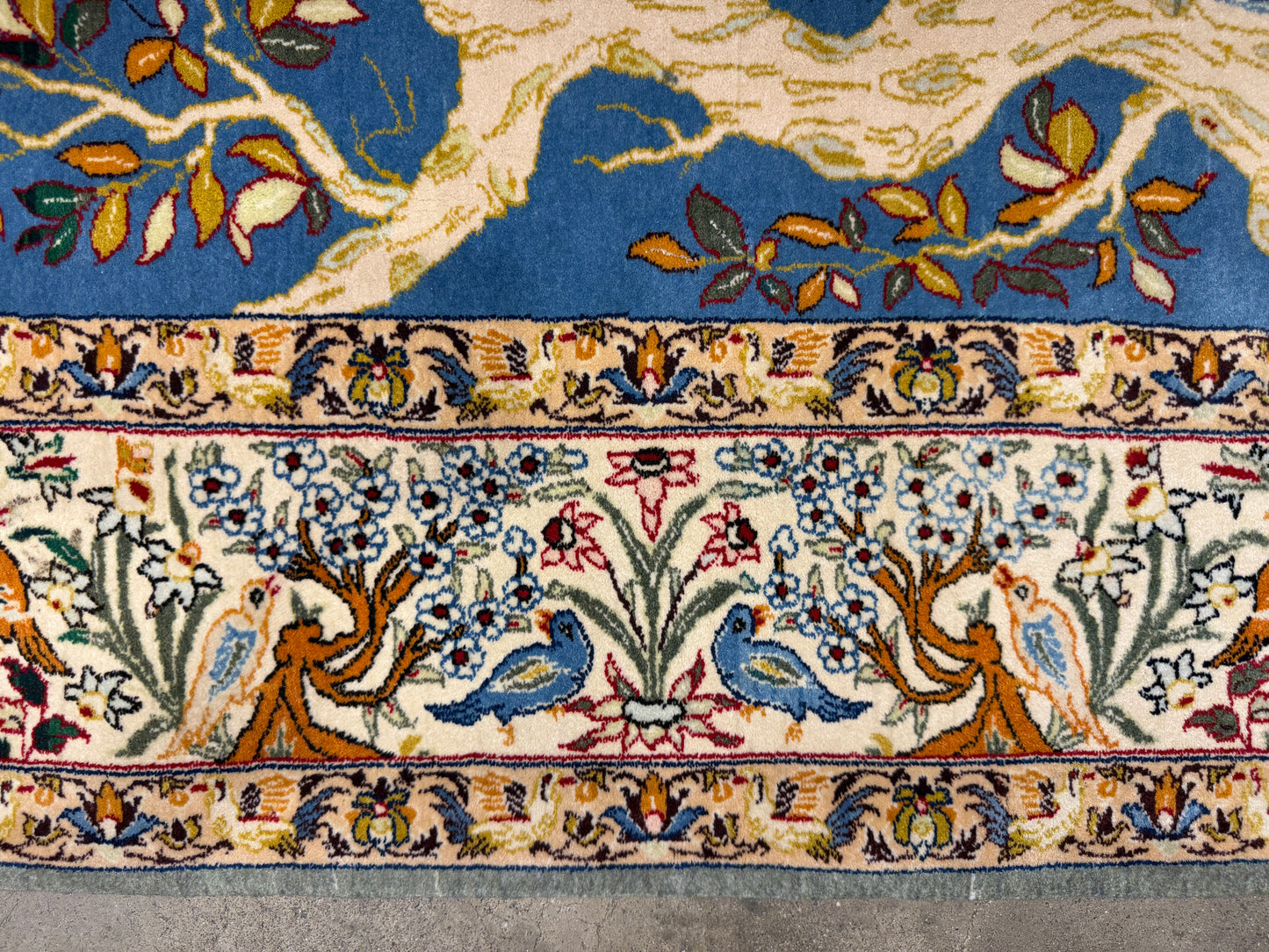 Hand-Knotted Pictorial Persian Isfahan Rug - 3’5”x5’3”