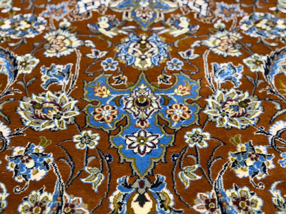 Hand-Knotted Persian Isfahan Rug - Garden of Birds - 6’10”x9’10”