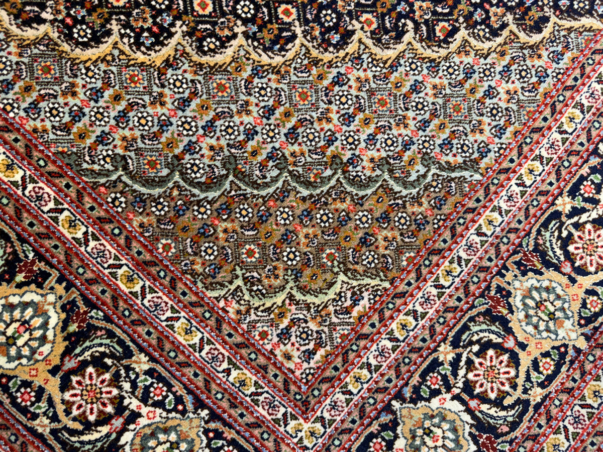 Hand-Knotted Persian Tabriz Mahi Rug - 5’x6’7”